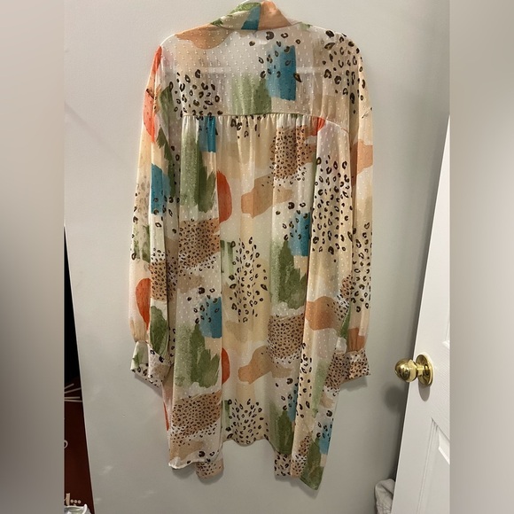 Vada Winter Multicolor & Print Kimono Duster - Picture 1 of 9